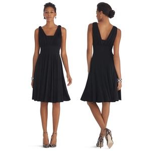 White House Black Market Genius Convertible Fit & Flare Black Dress 14